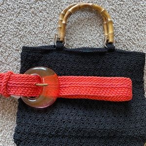 Coldwater Creek Lucite Buckle Woven Belt